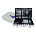 Stainless BBQ Tool Set In An Aluminum Case w/Tongs & Spatula - Screened